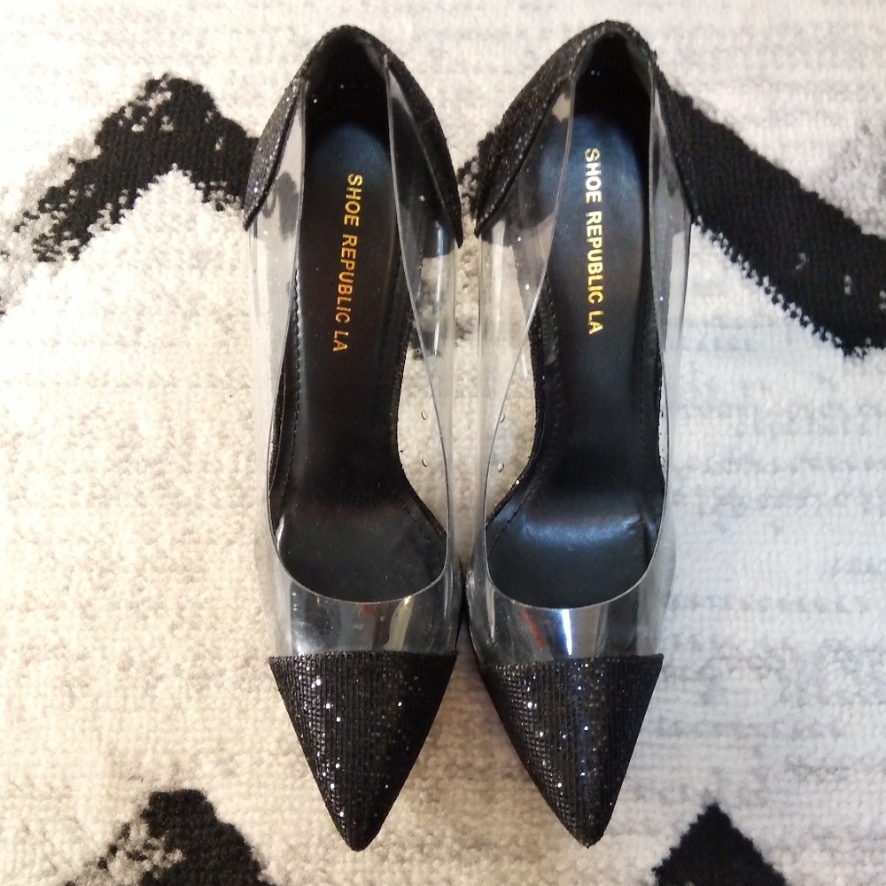 Black Glitter Pumps (NWB)
